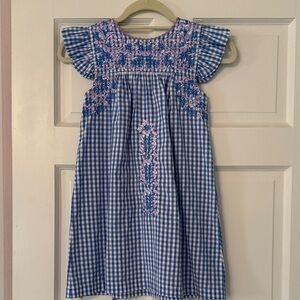 Six Honeybees Blue and Pink Gingham Kids Dress
